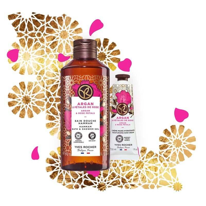 Argan and rose petals bath and shower gel with hand cream by Yves Rocher