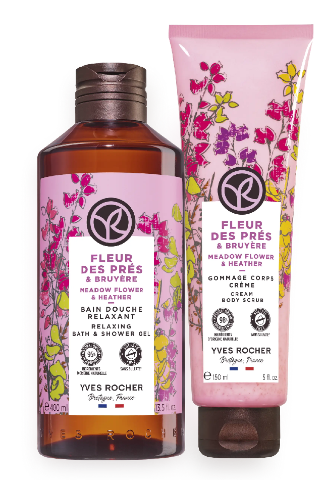 meadow flower and heather cream body scrub by Yves Rocher