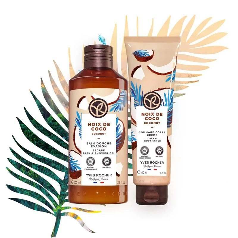 Coconut bath and shower gel with cream body scrub by Yves Rocher